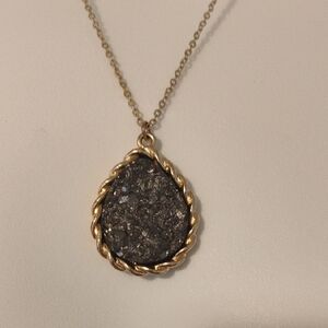 Gold and Black Pendant Necklace
